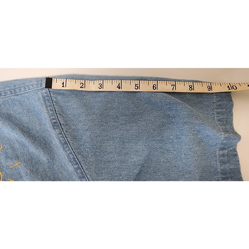 Vtg Camp Creek Women's Denim Short Sleeve Shirt with Beach Scene Top Size Small - Picture 13 of 13